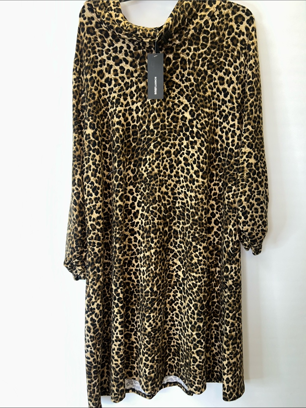 Robert Louis Leopard-Print Midi Dress - Black & Brown